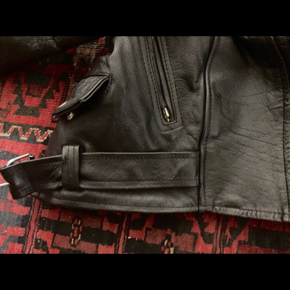 First Genuine Leather Vintage Motorcycle Jacket - Picture 7 of 8
